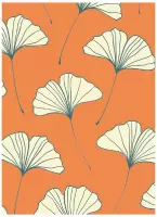 Oranje Blaadjes op een A4 Notitieboek - Mooi Cadeau - Schrijven in je nieuwe notitieboek - Softcover - 150 pagina's - Elastiek - Werk - Studie - Dagboek - Mooi Cadeau