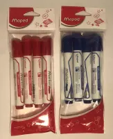 Maped professional whiteboardstiften, set van 8 stuks - 4x rood, 4x blauw