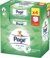 Page Aloë Vera - 4x 38 stuks - Vochtig Toiletpapier Navulling - Multipack