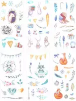 Set van 6 vellen Stickers Lieve Dieren| 120 stickers dieren