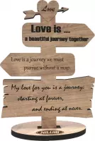 Liefde kaart van hout - Love is a journey