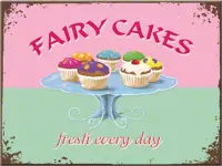 Fairy Cakes Fresh Every Day Retro Magneet