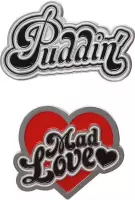 HARLEY QUINN - Puddin & Mad Love - Set of 2 Enamel Pin Badges