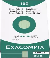 100 steekkaarten bristol - gelijnd niet geperforeerd 105x148mm, Groen