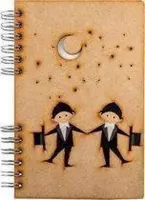KOMONI - Duurzaam houten Notitieboek - Dagboek -  Gerecycled papier - Navulbaar -  A4 - Gelinieerd -  Gastenboek - Homo Bruiloft