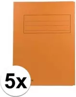 5x dossiermappen 24 x 35 cm oranje