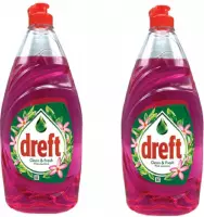 DREFT Clean & Fresh - Afwasmiddel - Pink Jasmine - 2 Grote Flessen Van 800ml