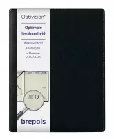 Brepols Agenda 2022 - Optivision NL - Optimaal leesbaar - Palermo luxe cover - 17,1 x 22 cm - Zwart