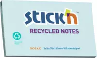 Stick'n recycled sticky notes - 76x127mm, pastel blauw, 100 memoblaadjes