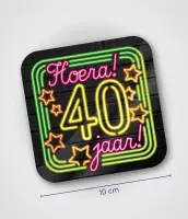 Paperdreams Neon onderzetters - 40 jaar