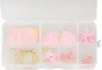 Pakket - Schelp Oorbellen Maken (Diverse maten) Goud/Pink (12 stuks)