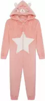 Onesie, Jumpsuit "Bunny" roze hooded super soft kids series voor lengte 1.25 mtr