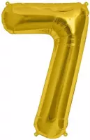 Helium ballon - Cijfer ballon - Nummer 7 - 7 jaar - Verjaardag - Goud - Gouden ballon -