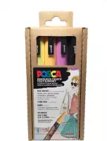 Uni Posca Stiften Warme Pastel Colors PC3M 0.9. tot 1.3 mm lijn set á 4 stuks.