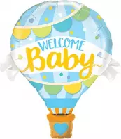 Folieballon - Luchtballon- Welcome baby blauw