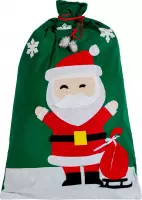 Cadeau zak Kerstman met 3D effect - 60x90 cm - Kadozak - Decoratie - Kerstmis - Rood.