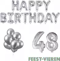 48 jaar Verjaardag Versiering Ballon Pakket Zilver