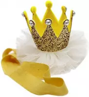 10 st - Haarband Baby - Princes Kroontje - Geel - kinderfeestje - Heble - dagaanbieding - aanbiedingen