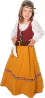 Limit - Middeleeuwen & Renaissance Kostuum - Vrolijke Kleuren Viking Hedda Leifsdottir - Meisje - rood,geel - Maat 110 - Carnavalskleding - Verkleedkleding
