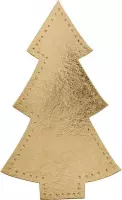 Kerstboom, h: 18 cm, b: 11 cm, 4 stuks, goud