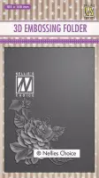 EF3D021 - Nellie Snellen 3d Embossingfolder rose corner - Rozenhoek folder embossing mal - 105x148mm