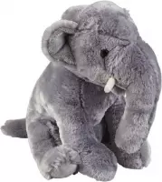 Pluche grijze olifant knuffel 30 cm - Olifanten safaridieren knuffels - Speelgoed knuffeldieren/knuffelbeest voor kinderen
