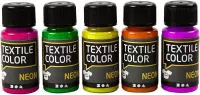 Creotime Textile Color Neon Kleuren Assortiment - 5x50 ml