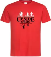 Rood T shirt met  "Stranger Things"  Upside Down Logo maat S