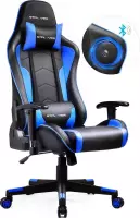 Gamingstoel Met Luidspreker - Muziekaudio - Bluetooth - Game Stoelen - Bureaustoel - Voor Volwassenen - Ergonomisch - Gaming Chair - Zwart - Blauw