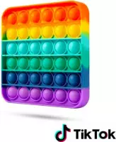 POP IT - Fidget Toy - Pop It Fidget Toys - regenboog vierkant- rainbow vierkant - tiktok - pop it vierkant - pop it met meerdere kleuren - Speelgoed