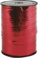 Cadeaulint, rood metallic, B: 10 mm, 250 m, 1 rol
