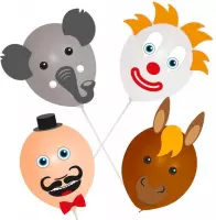 Ballon gezichten circus set  met stickers