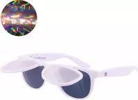 TWINKLERZ® - Space Zonnebril Klepje - Spacebril - Caleidoscoop Bril - Diffractie Bril - Wit
