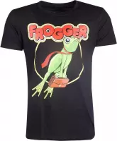 Frogger Heren Tshirt -M- Retro Logo Zwart