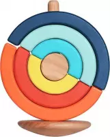 Circular Culbuto - Stack & Build - Montessori Educational Tool - 18M+ Wooden Toy