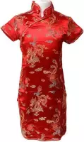 Chinese jurk voor Dames - Rood - Maat S - Verkleed jurk - verkleedkleding