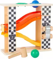 Houten knikkerbaan - Hamerspel + knikkerbaan "Rallye" - Houten speelgoed jongens 2 jaar
