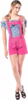 Verkleedkleding voor dames: Stoffen lederhosen deluxe roze