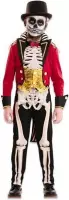 Witbaard Kostuum Circusartiest Skelet Jongen 122 - 138 Cm