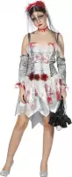 Wilbers - Zombie Kostuum - Bloedmooie Zombie Bruid - Vrouw - grijs - Maat 42 - Halloween - Verkleedkleding