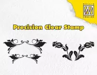 Precision clear stamps leaves & double tulips