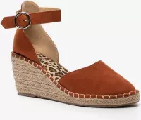 Blue Box dames espadrilles met sleehak - Cognac - Maat 40