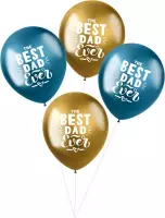 Ballonnen Shimmer Best Dad Ever Meerkleurig 33 cm - 6 stuks