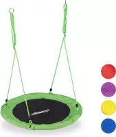 Relaxdays Nestschommel - kinderschommel - schotelschommel - schommel buiten - rond - 90 cm - groen