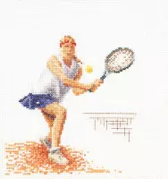 Thea Gouverneur - Borduurpakket met telpatroon - 3031A - Voorgesorteerde DMC Garens - Tennis - Aida - 16 cm x 17 cm - DIY Kit