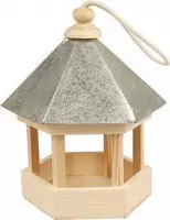 Vogelvoederhuis met zinken dak, afm 22x18x16,5 cm, grenen, 1stuk