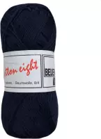 Beijer BV Cotton eight 8/4 onbewerkt dun katoen garen - donker blauw (319) - pendikte 2,5 a 3mm - 5 bollen