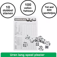 Yahtzee scoreblok set met Dobbelstenen – Gezelschapsspel voor volwassenen en kinderen – Speel tot 600 dobbelspellen