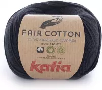 Katia Fair Cotton 2 - zwart- 1 bol = 50 gr. = 155 m. - 100% biol. katoen