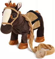 Knuffelpaard - Donker bruin – Loopt lopend Lopende – Speelgoed – Electrisch – Muziek – Batterijen – Bewegend – Kerst – Sinterklaas – Cadeau – Hinniken – Pony – Paard – Pluche – Hor